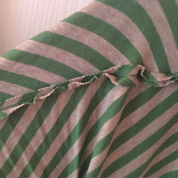 Studio M Green & Khaki Striped Dolman Sleeve Top - Picture 4 of 5